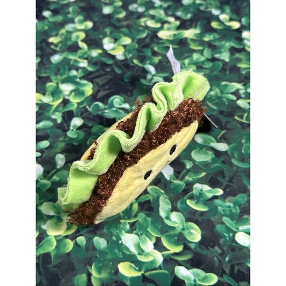 Taco Embroidered Smiley Face Foodie Plush Stuffed Animal Toy 7” Taco Tuesday Toy - Picture 2 of 13